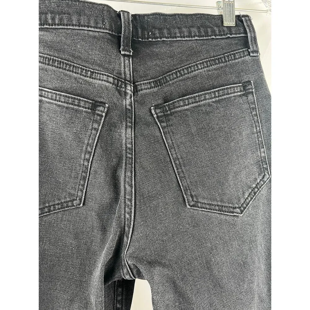 Abercrombie Ultra High Rise Ankle Straight Jeans Black Wash Size 27 Cropped - Picture 11 of 15